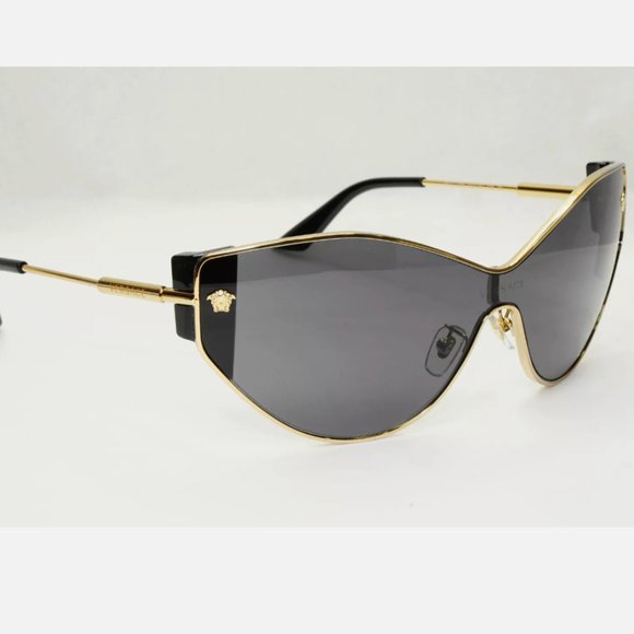 Versace Sunglasses Black Shield Medusa 55mm Sunglasses